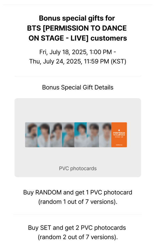 (BTS) PERMISSION TO DANCE ON STAGE - LIVE (2ND PRE-ORDER)